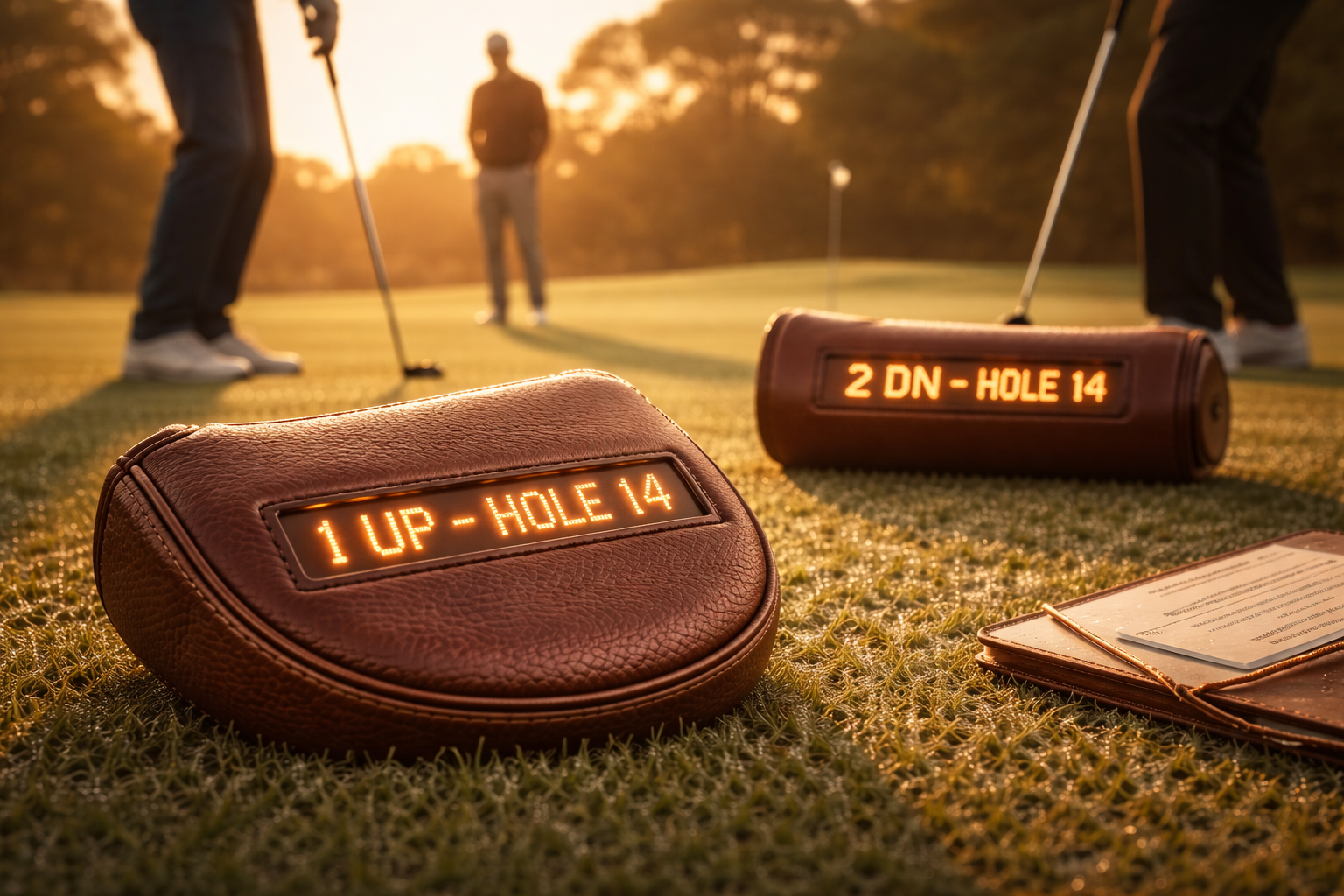 ChattyCover putter cover showing EAGLE PB 68 on LED display